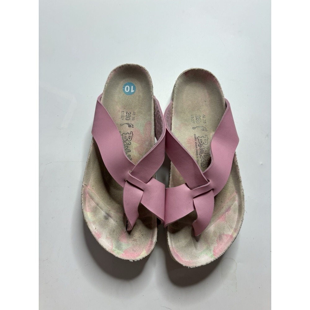 Birkis by Birkenstock Salina Pink Floral Cork Footbed Slide Sandals Womens 40 L9